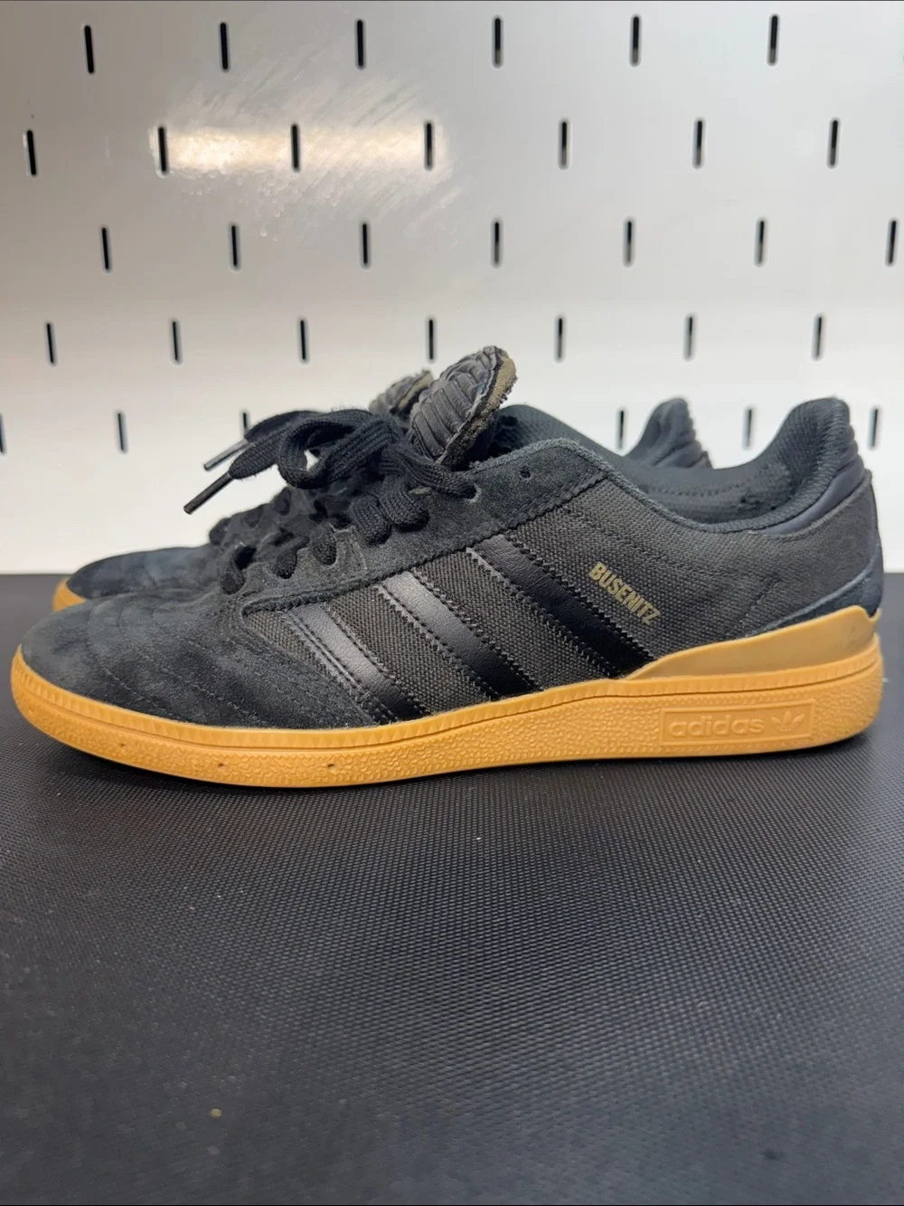 adidas Black busenitz skate shoes with Gum Sole